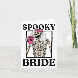 Halloween Spooky Bride Bridesmaid Skeleton Bachelo Kort