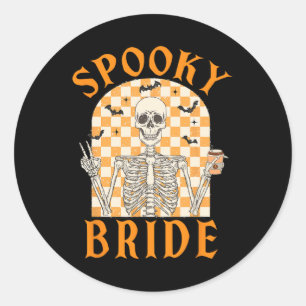 Halloween Spooky Bride Bridesmaid Skeleton Runt Klistermärke