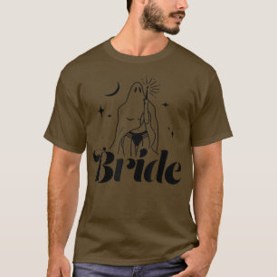 Halloween Spooky Bride Funny Brudens sida Vintage T Shirt