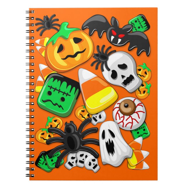 Halloween Spooky Candies Party Anteckningsbok (Framsidan)