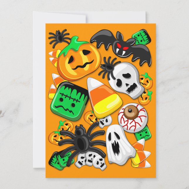 Halloween Spooky Candies Party Inbjudningar (Framsida)