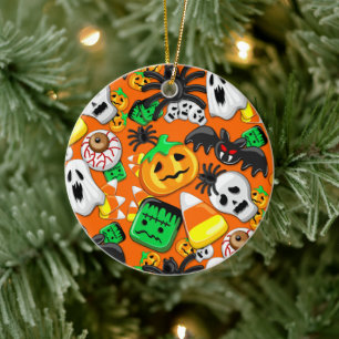 Halloween Spooky Candies Party Julgransprydnad Keramik