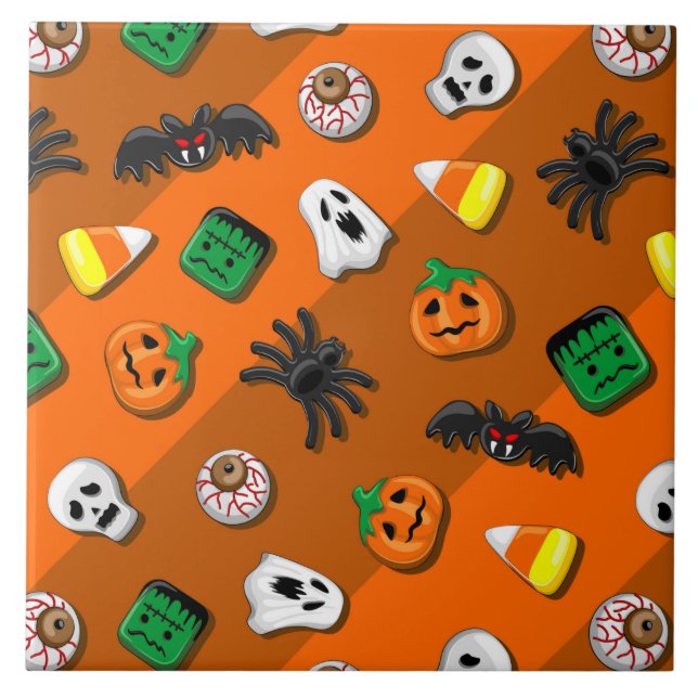 Halloween Spooky Candies Party Kakelplatta (Framsidan)