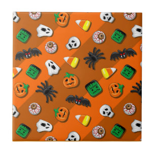 Halloween Spooky Candies Party Kakelplatta