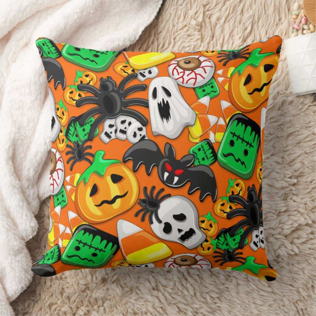 Halloween Spooky Candies Party Kudde (Filt)