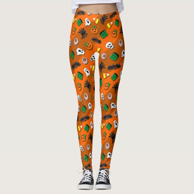 Halloween Spooky Candies Party Leggings (Framsida)