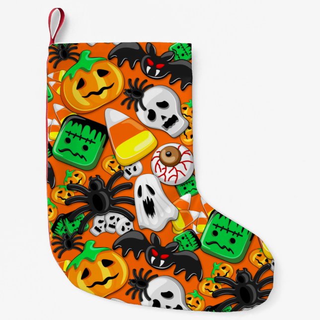 Halloween Spooky Candies Party Liten Julstrumpa (Framsidan)