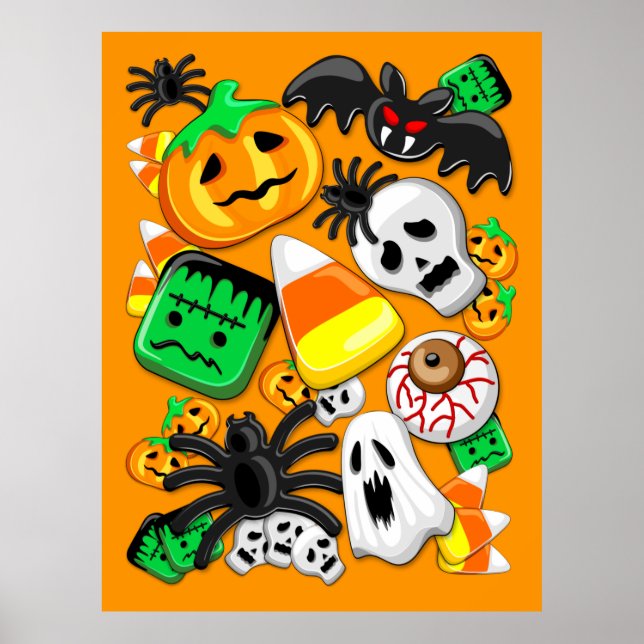 Halloween Spooky Candies Party Poster (Framsidan)