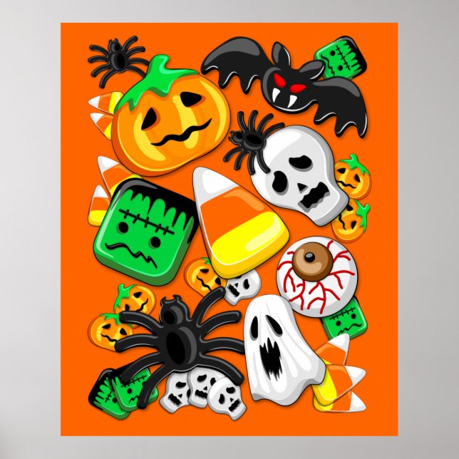 Halloween Spooky Candies Party Poster (Framsidan)