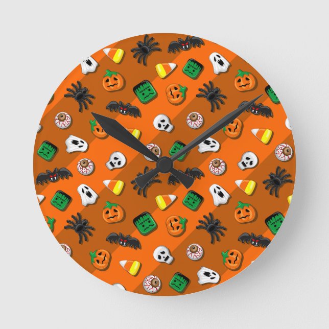 Halloween Spooky Candies Party   Rund Klocka (Framsida)