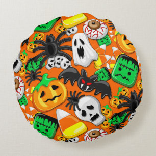 Halloween Spooky Candies Party Rund Kudde