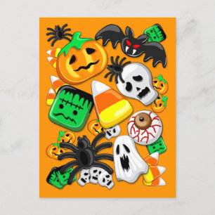 Halloween Spooky Candies Party Vykort