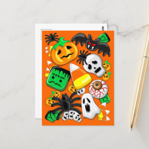 Halloween Spooky Candies Party Vykort