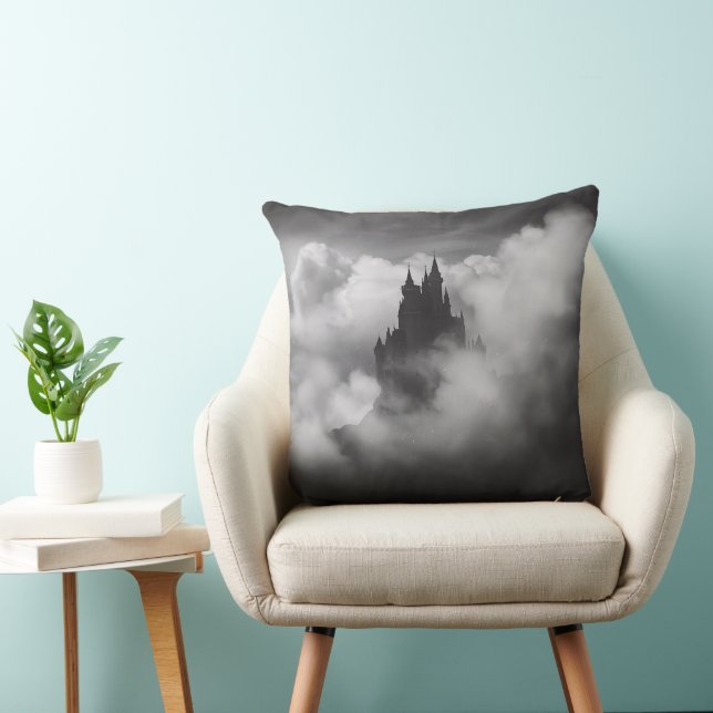 Halloween Spooky Castle Gothic Black Kudde (Stol)