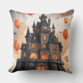 Halloween spooky castle jack'o'lantern kudde