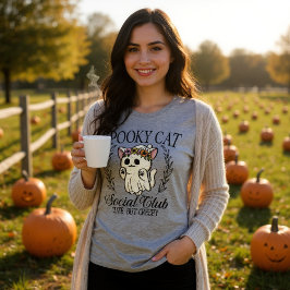 Halloween Spooky Cat Social Klubb Funny T Shirt
