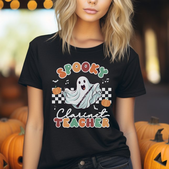 Halloween Spooky Clarinet Teacher Music T-Shirt (Skapare uppladdad)