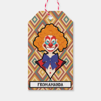 Halloween Spooky Clown Retro Creepy Colorful Presentetikett
