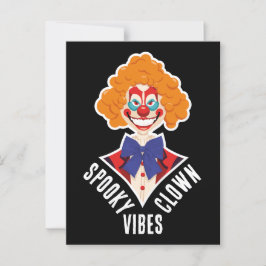 Halloween Spooky Clown Vibes Creepy Circus Simple Vykort