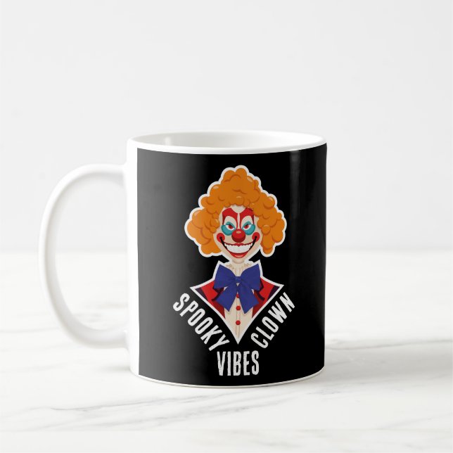 Halloween Spooky Clown Vibes Creepy Retro Circus Kaffemugg (Vänster)