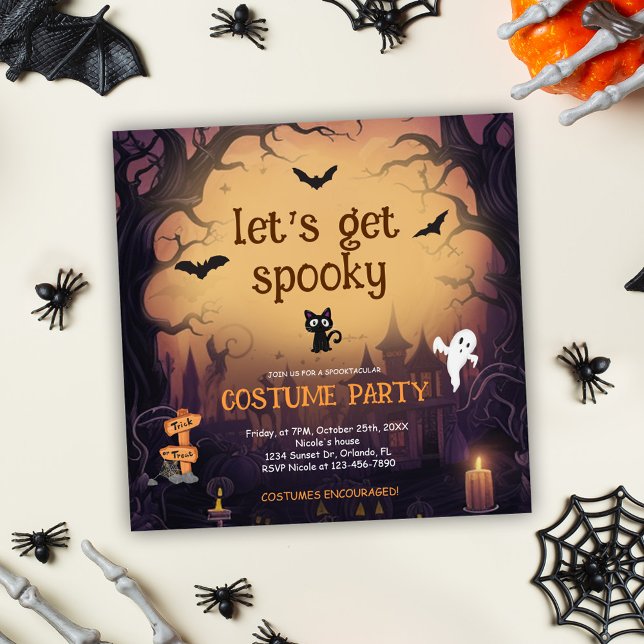 Halloween Spooky Costume Party Inbjudningar (Halloween Spooky Costume Party Invitation)