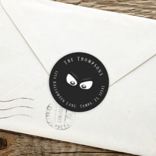 Halloween Spooky Creepy Ghost Returadress Runt Klistermärke