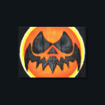 Halloween Spooky Creepy Pumpkin Canvastryck<br><div class="desc">I oktober är det dags att dekorera ditt hem eller kontor med roligt och bortskämda Halloween-dekorationer. Creepy jack o lantern är redot för din party eller speciella händelse. Att på ett hett sätt beundra den här svarta, orange, gult och vita kollegan kommer säkert att glädja dina studerade gäster eller trick...</div>