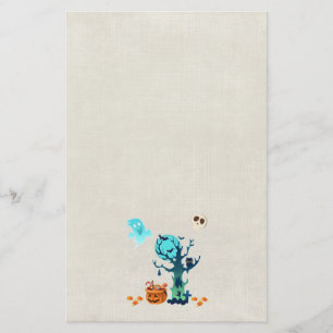 Halloween Spooky Creepy Spöken Fladdermöss Döskall Brevpapper