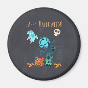 Halloween Spooky Creepy Spöken Fladdermöss Döskall Magnet