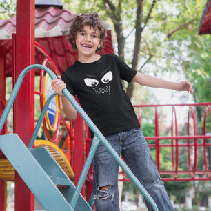 Halloween Spooky Cute Black and White Ögon T Shirt