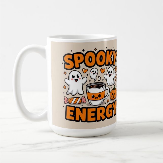 Halloween spooky energy mom life kaffemugg (Vänster)
