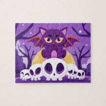 Halloween Spooky Fladdermus Cat Döskallars Kids Pu
