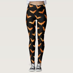 Halloween Spooky Fladdermus Dekoration Mönster Leggings