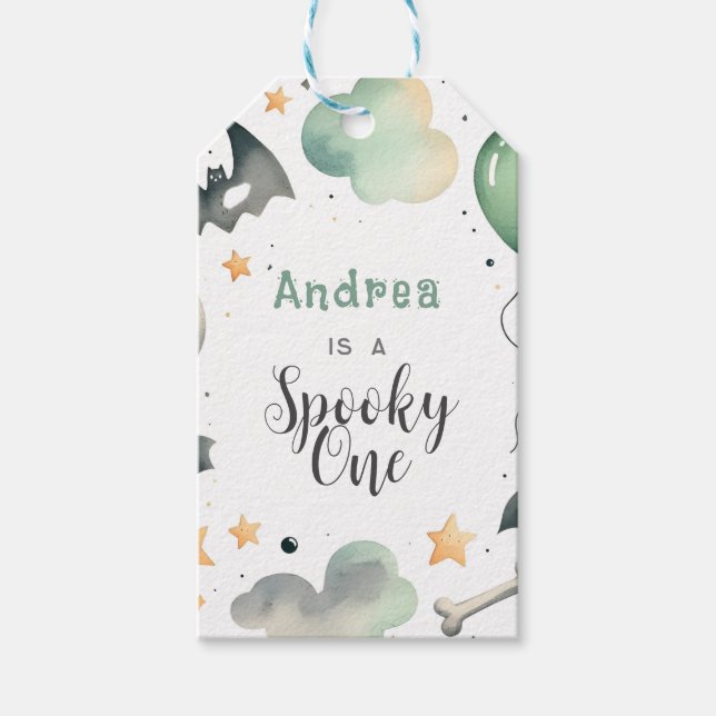 Halloween Spooky först en Presentetikett (Framsidan)