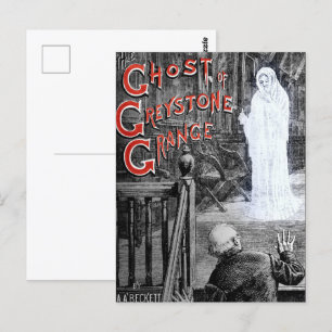 HALLOWEEN SPOOKY GHOST AV GREYSTONE MANSION VYKORT