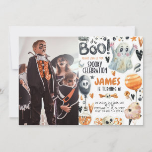 Halloween Spooky Ghost Birthday-inbjudan Inbjudningar