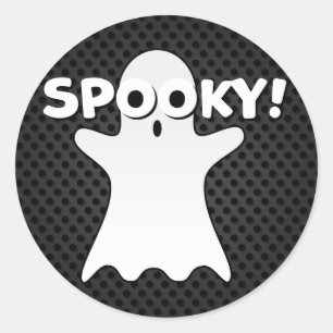 Halloween Spooky Ghost Black Runt Klistermärke