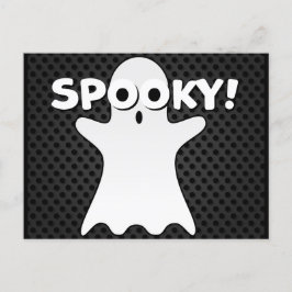 Halloween Spooky Ghost Black Vykort