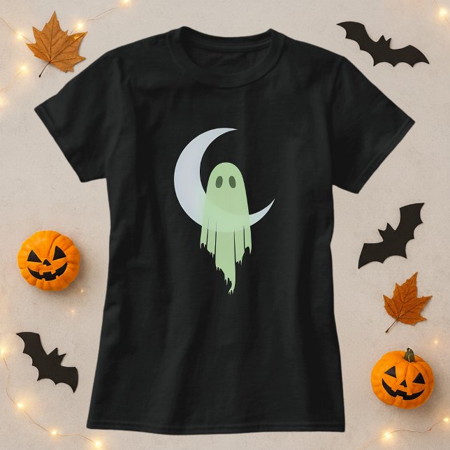 Halloween Spooky Ghost Dripping Måne T Shirt (Skapare uppladdad)