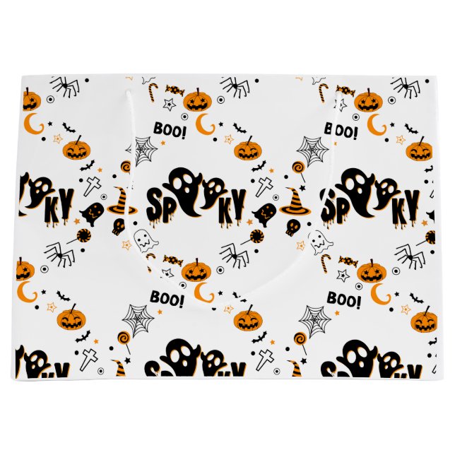 Halloween Spooky Ghost Large Gift Bag (Framsidan)