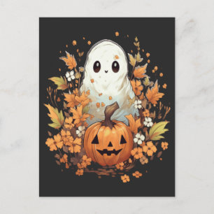 Halloween Spooky Ghost Pumpkin Vykort