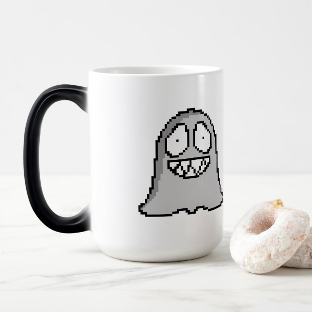 Halloween Spooky Ghost - Retro Pixel Art Stil Magisk Mugg (Med munk)