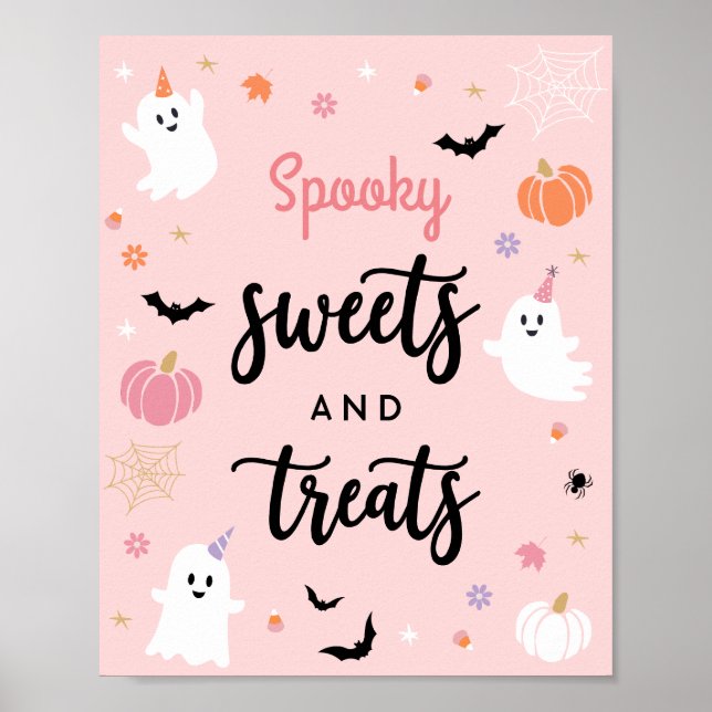 Halloween Spooky Ghost Spooky Sweets & Treats Sign Poster (Framsidan)