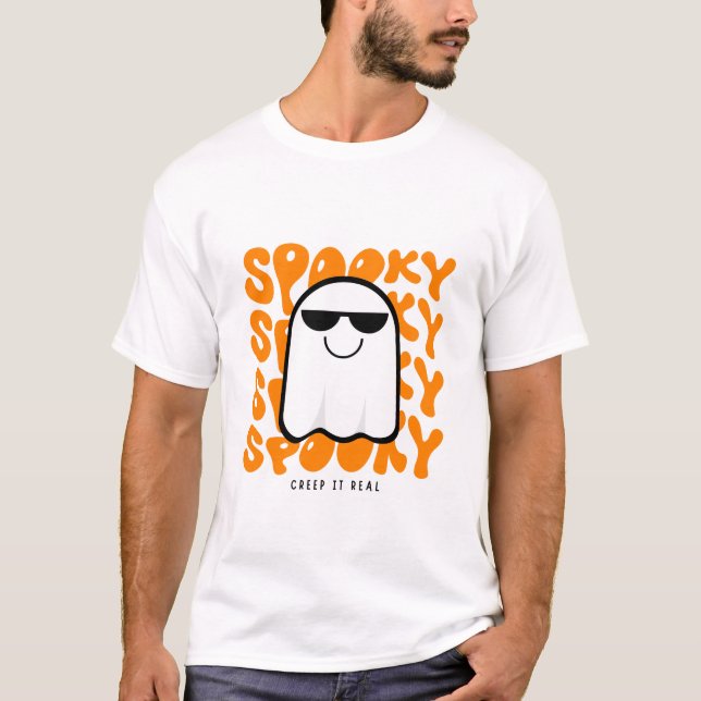 Halloween Spooky Ghost Unisex 100 % T-shirt av bom (Framsida)