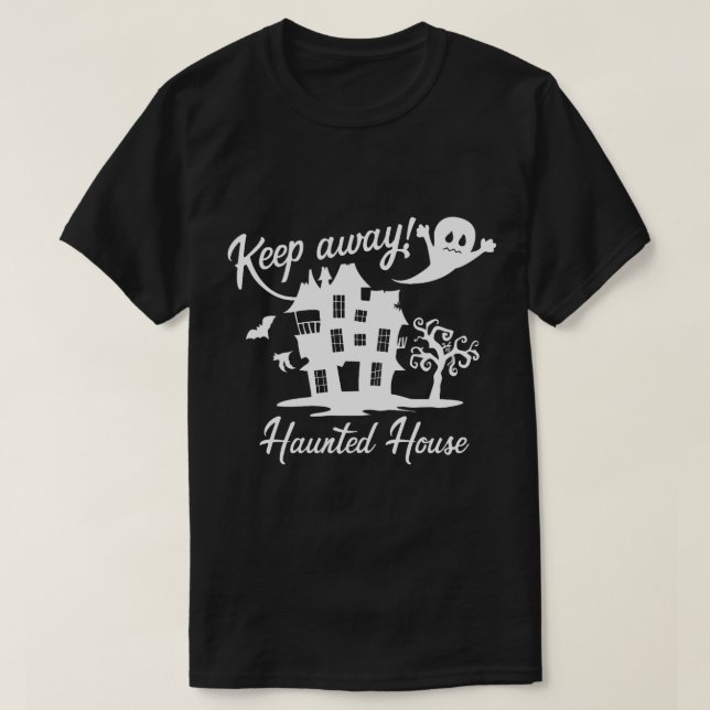 Halloween Spooky Gift - Behålla Away Haunted House T Shirt (Design framsida)