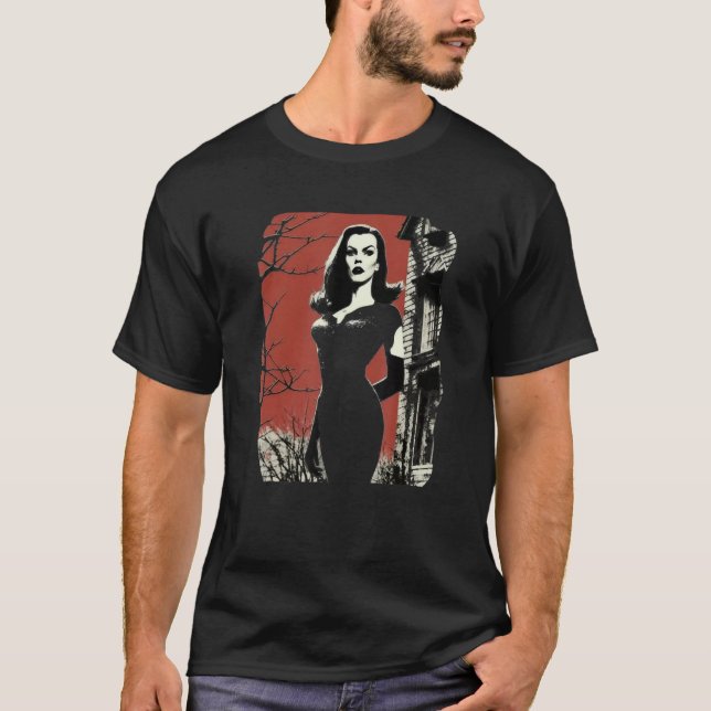 Halloween Spooky Gothic Vampire Witch Horror Fans T Shirt (Framsida)