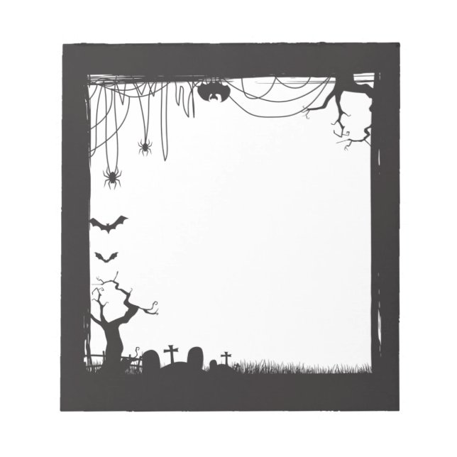 Halloween Spooky Graveyard Blank Anteckningsblock (Framsida)