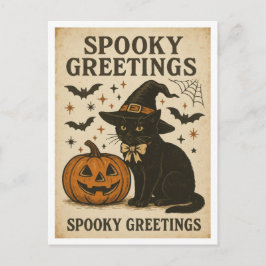 Halloween Spooky Greetings Vykort