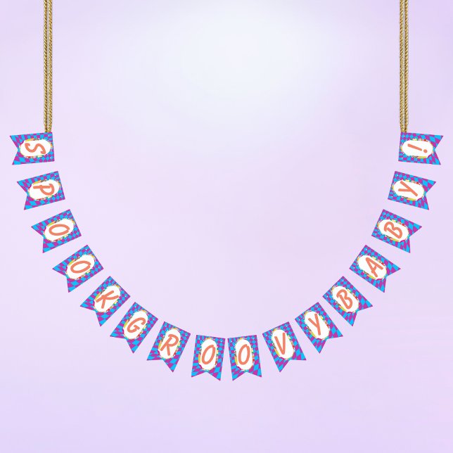 Halloween Spooky Groovy Bunting Flaggor (Skapare uppladdad)