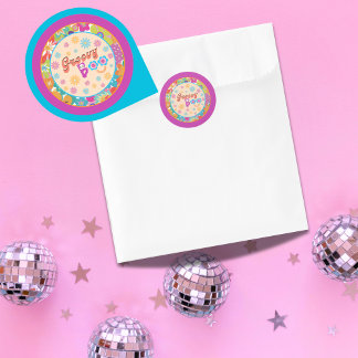 Halloween Spooky Groovy Party Stickers Runt Klistermärke